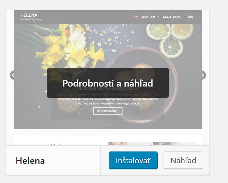 WordPress theme preview