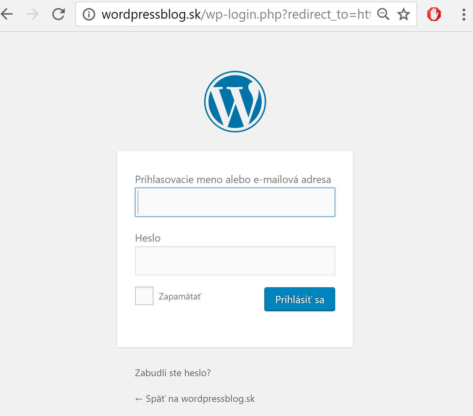 WordPress login